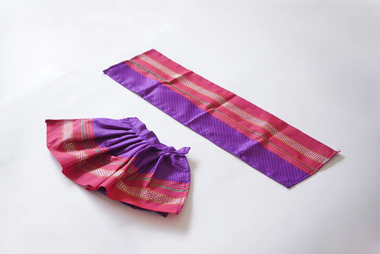 Handcrafted Paithani Purple Devi Vastra thumbnail 2