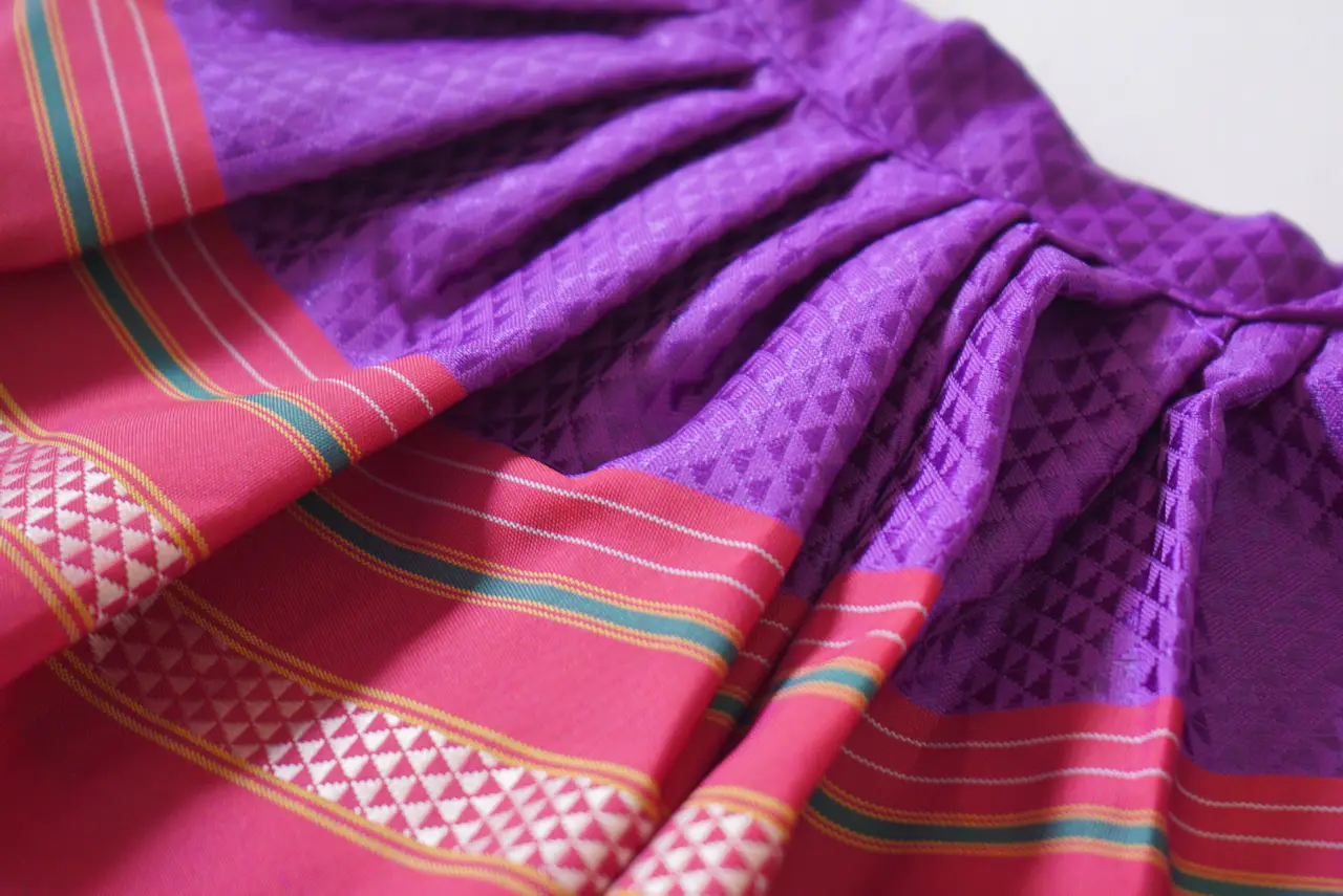 Handcrafted Paithani Purple Devi Vastra thumbnail 3