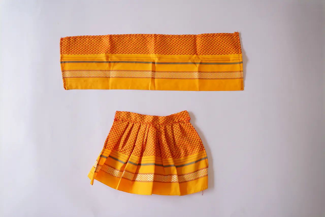 Handcrafted Paithani Yellow Devi Vastra — made by Hirakani Foundation artisans, Nashik