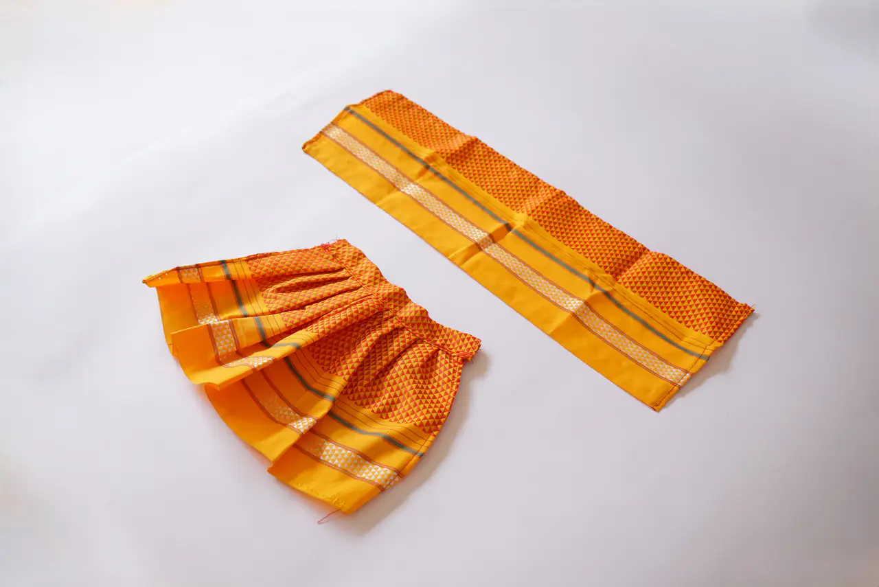Handcrafted Paithani Yellow Devi Vastra thumbnail 2