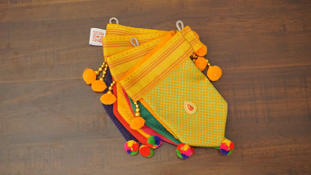 Handcrafted Paithani Multi Color Door Toran — made by Hirakani Foundation artisans, Nashik