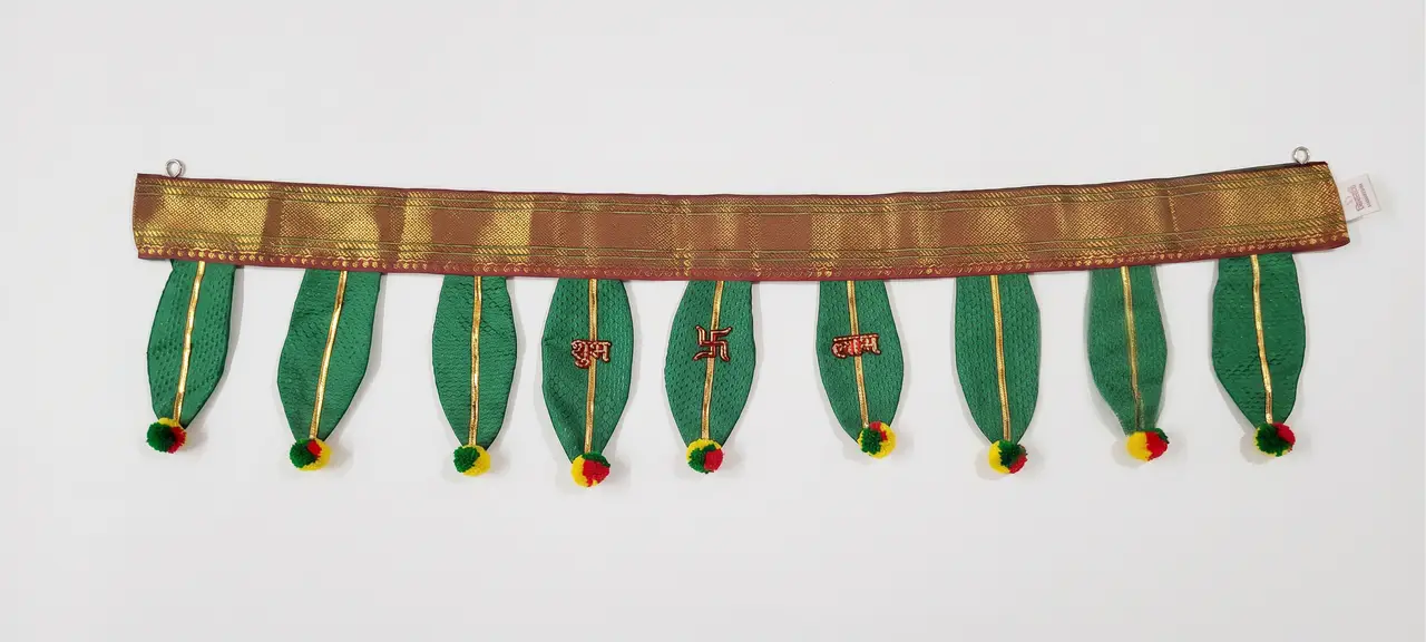 Handcrafted Paithani New Mango Leaves Door Toran — made by Hirakani Foundation artisans, Nashik