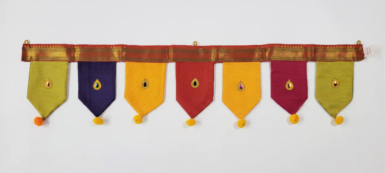 Handcrafted Paithani New Multi-color Door Toran — made by Hirakani Foundation artisans, Nashik