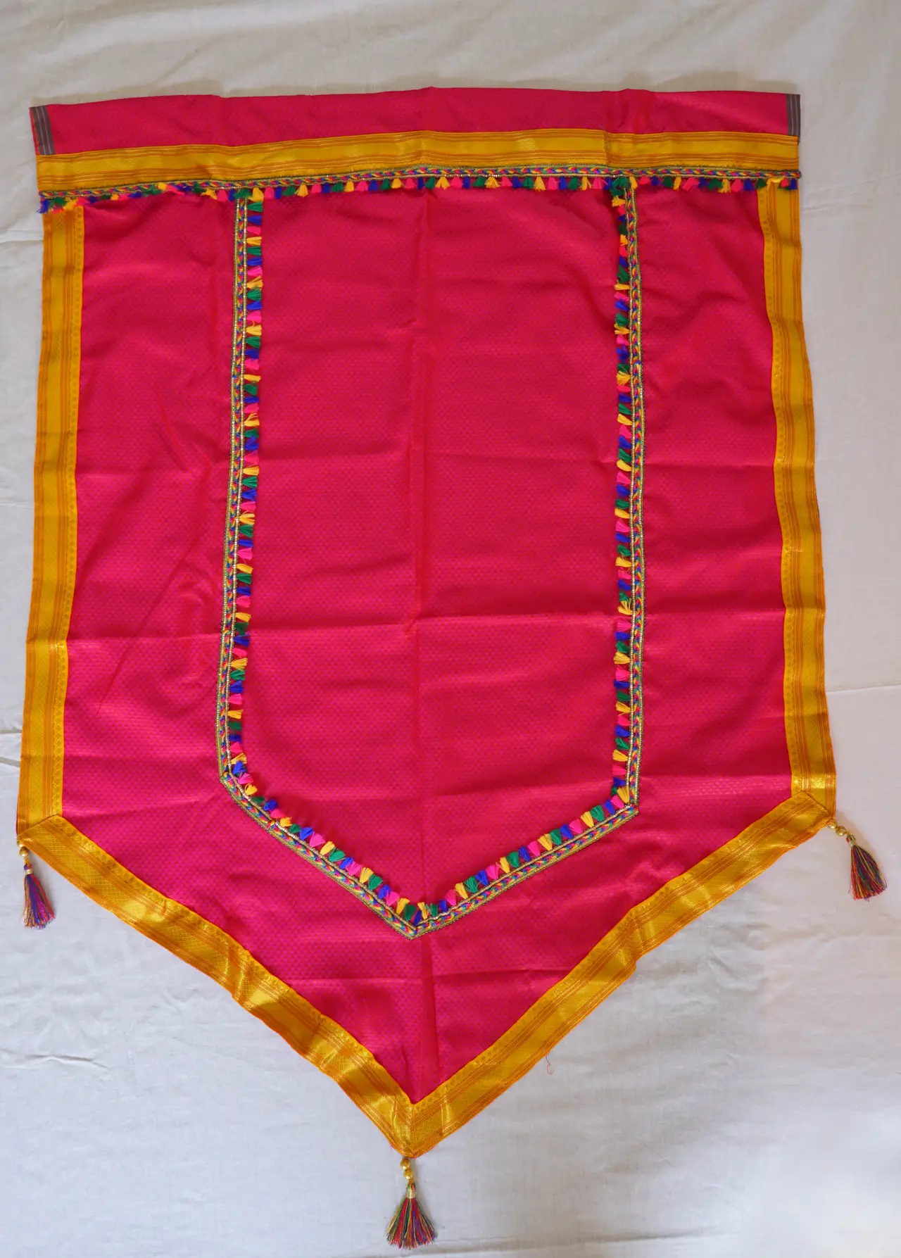 Handcrafted Paithani Pink Backdrop — made by Hirakani Foundation artisans, Nashik